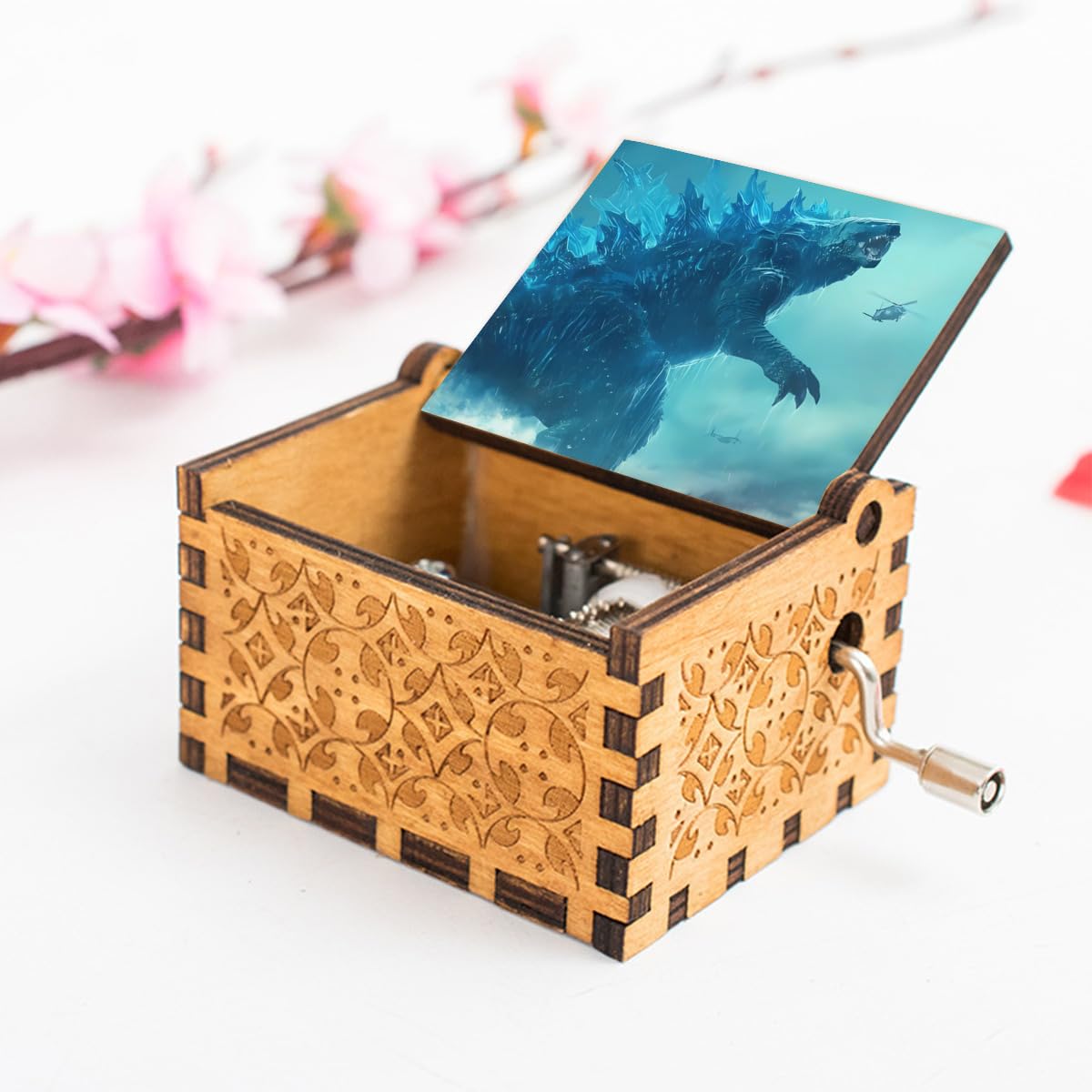 Amazon.co.jp: ゴジラ オルゴール 音楽ボックス 木製 ミュージカル